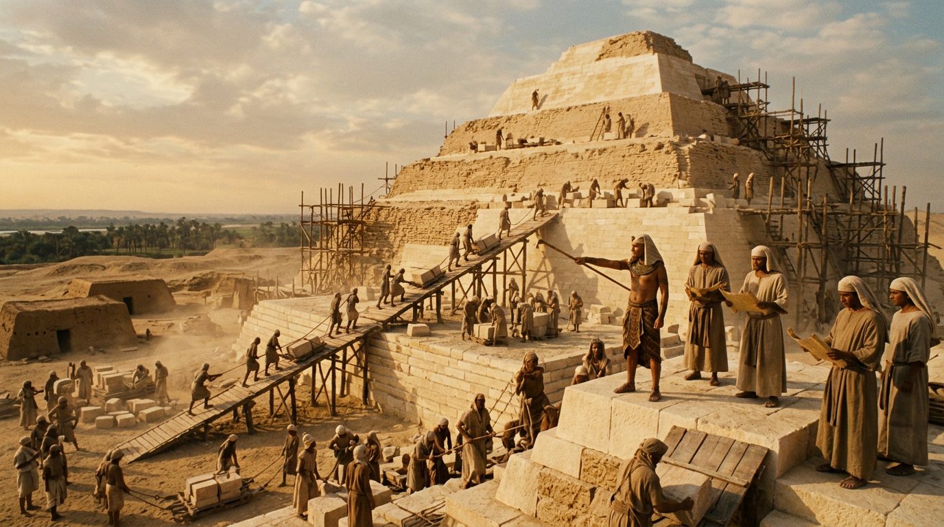 Imhotep Built the First Pyramid Using Pure Innovation - Historical illustration