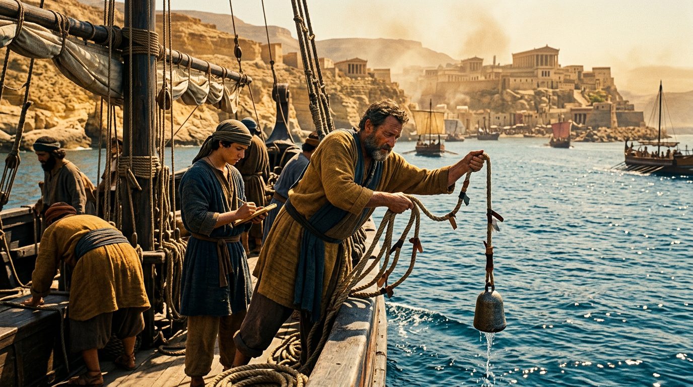 Phoenician Lead Line: Mapping the Mediterranean’s Hidden Floor - Historical illustration