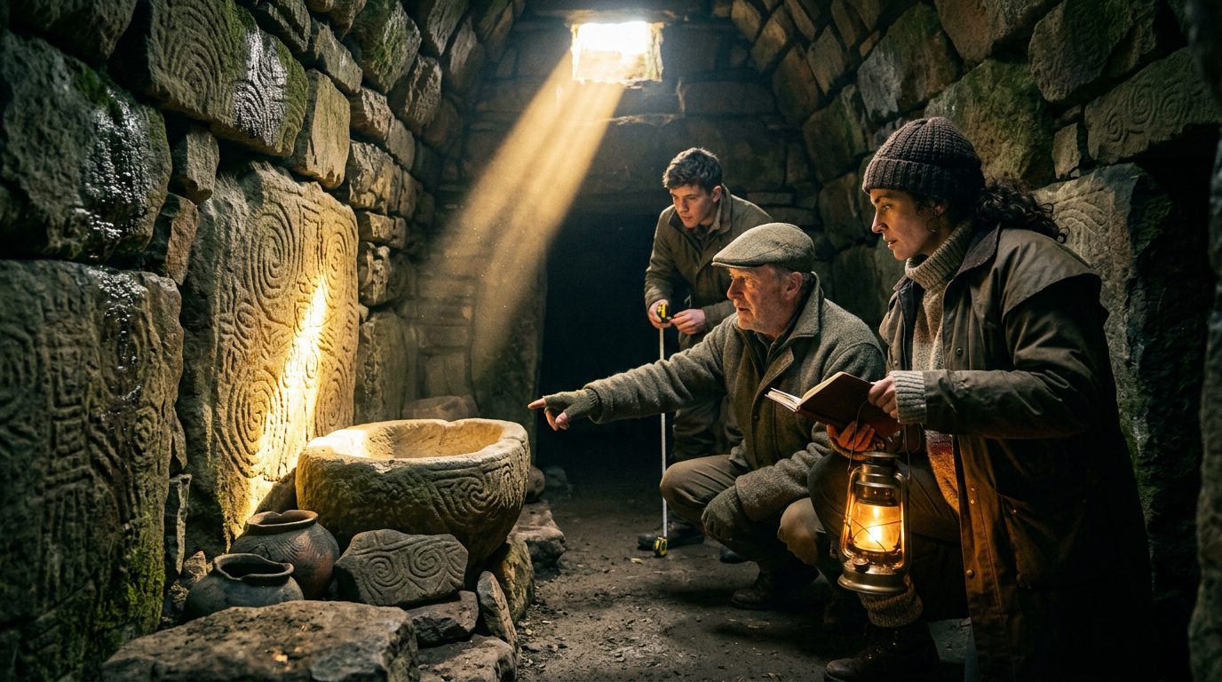 Newgrange’s Winter Solstice Illuminates the Dead - Historical illustration