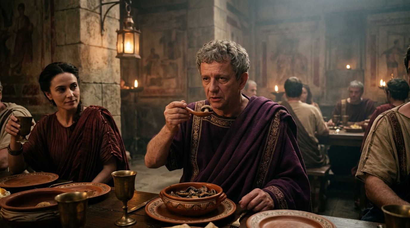 Claudius and the Deadly Mushroom Feast - Historical illustration