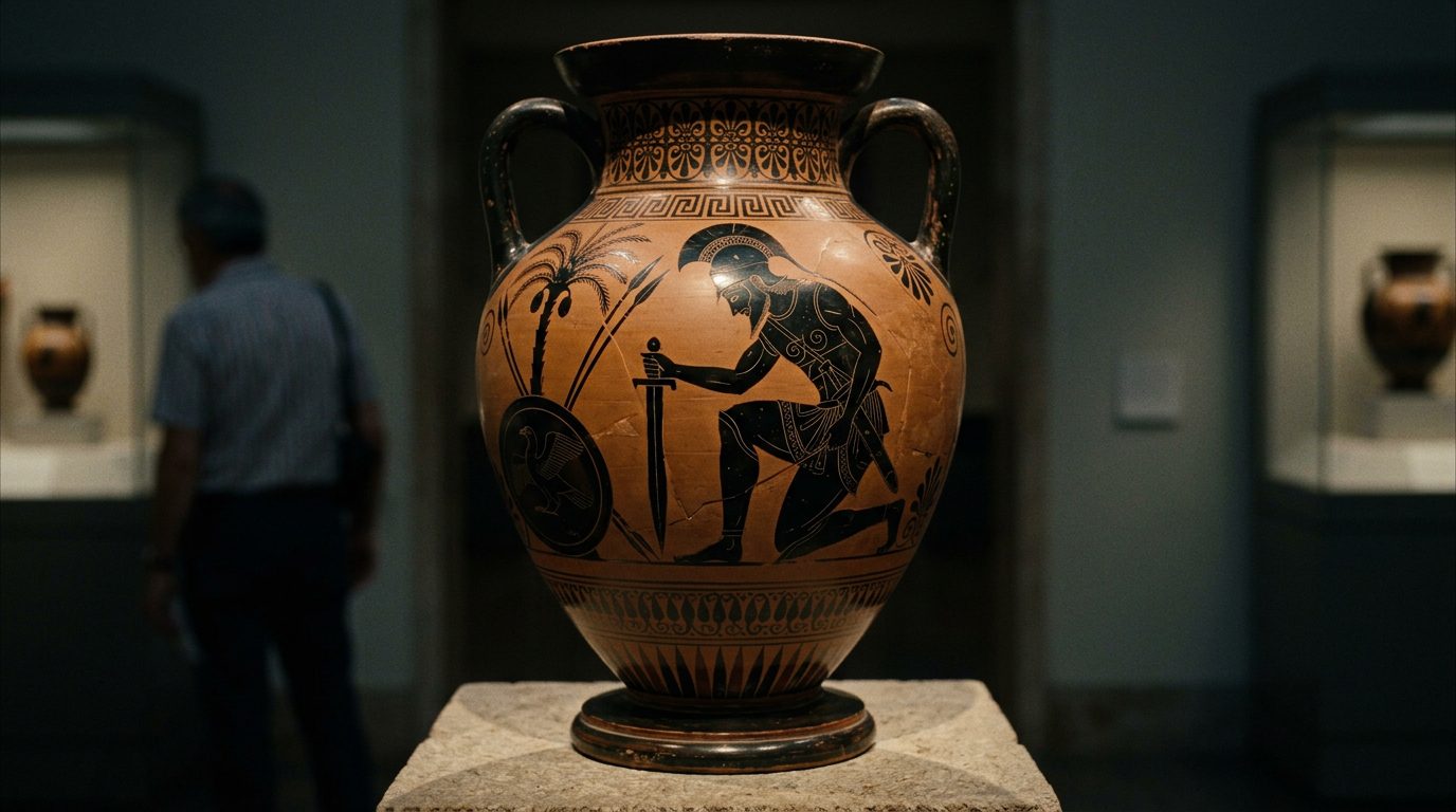 Exekias Captured Ajax’s Suicide in Haunting Black-Figure - Historical illustration