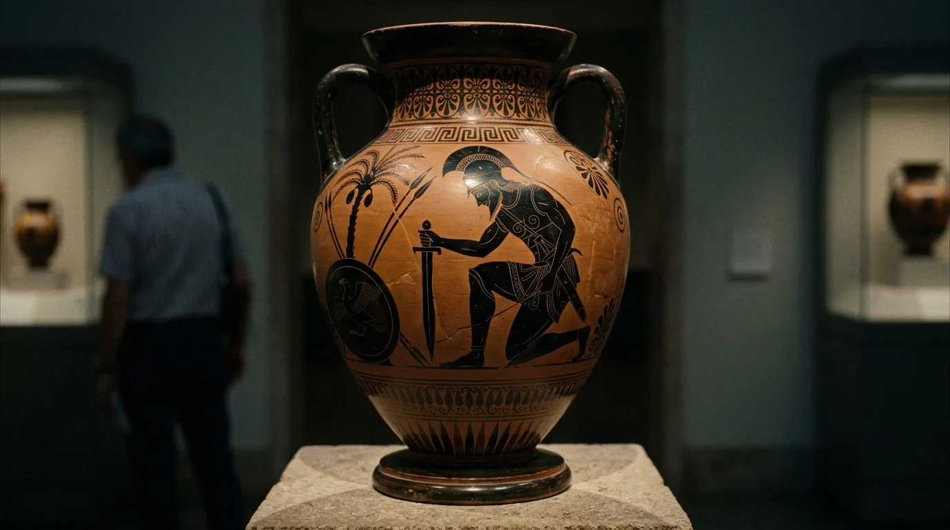 Exekias Captured Ajax’s Suicide in Haunting Black-Figure - Historical illustration