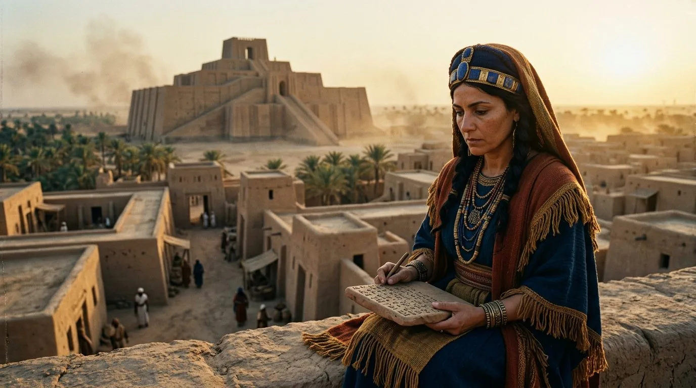 Enheduanna - World’s First Named Author and Akkadian Princess - Historical illustration