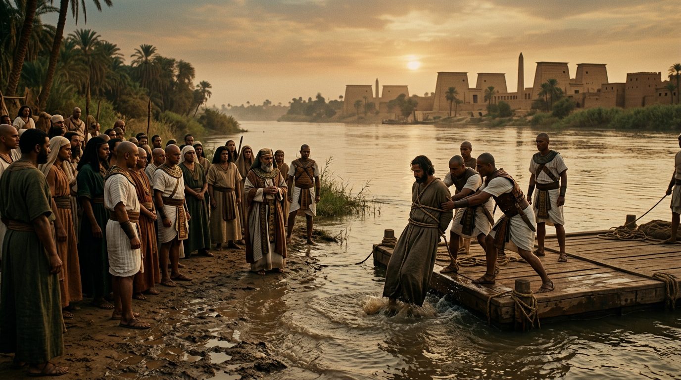 Thrown to the Nile: Egypt’s Water Ordeal Determined Guilt - Historical illustration