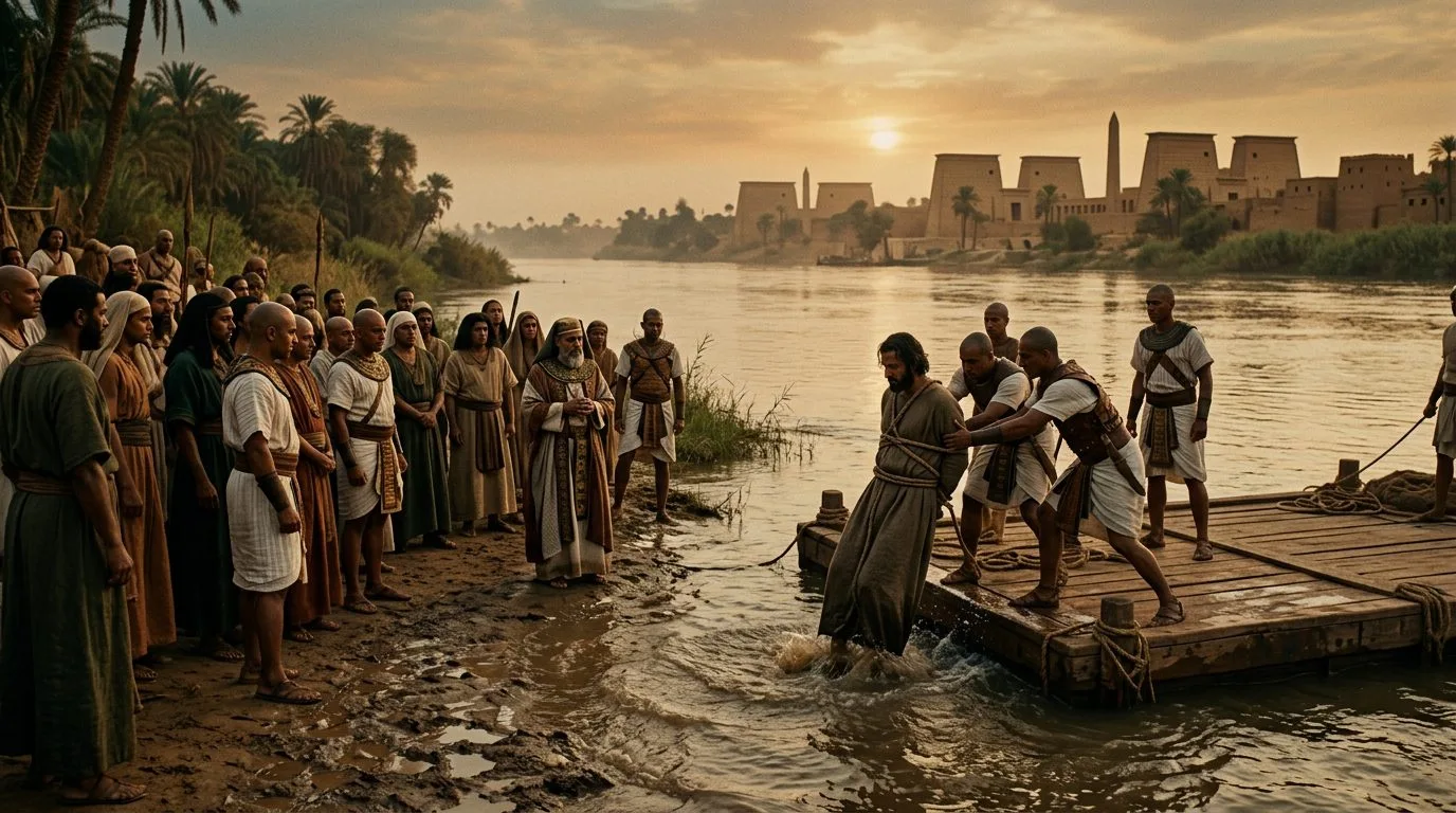 Thrown to the Nile: Egypt’s Water Ordeal Determined Guilt - Historical illustration