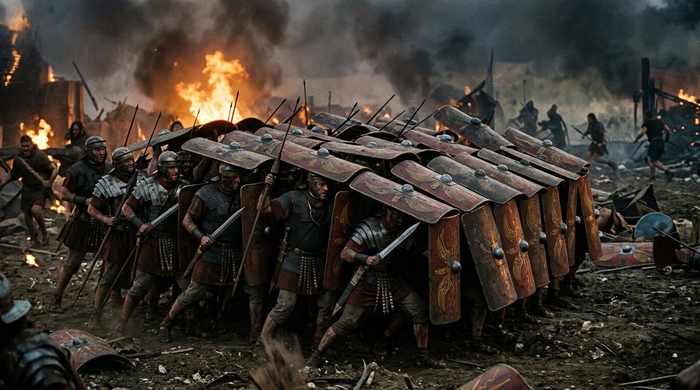 Roman Testudo Shield Formation Made Legions Nearly Invincible - Historical illustration