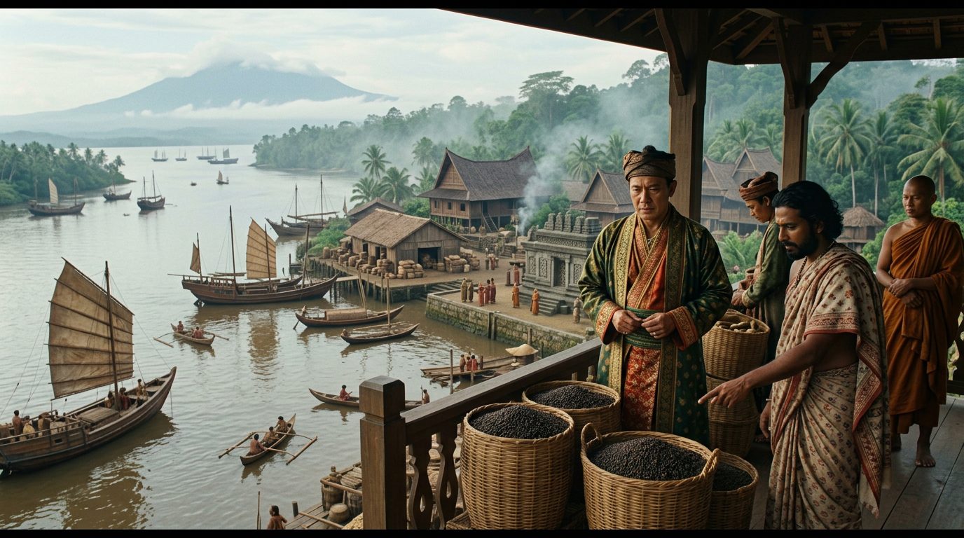 Srivijaya’s Pepper Monopoly Made Sumatra Richer Than Rome - Historical illustration