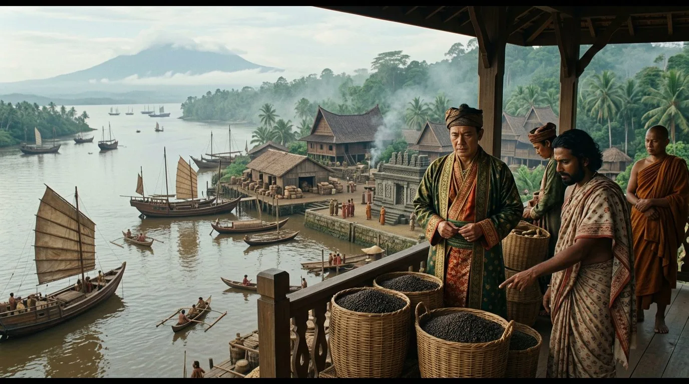 Srivijaya’s Pepper Monopoly Made Sumatra Richer Than Rome - Historical illustration