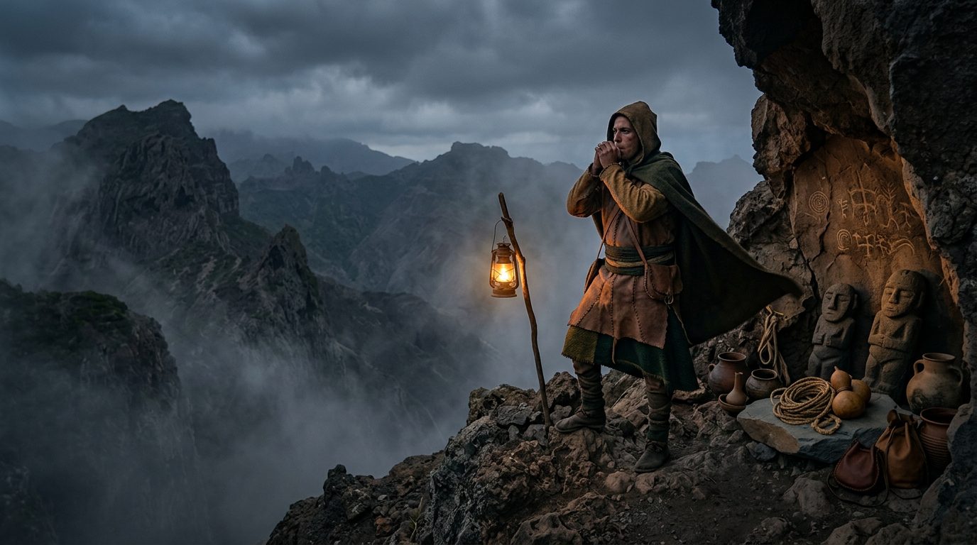 Guanche Whistled Language Carried Myths Across Volcanic Peaks - Historical illustration