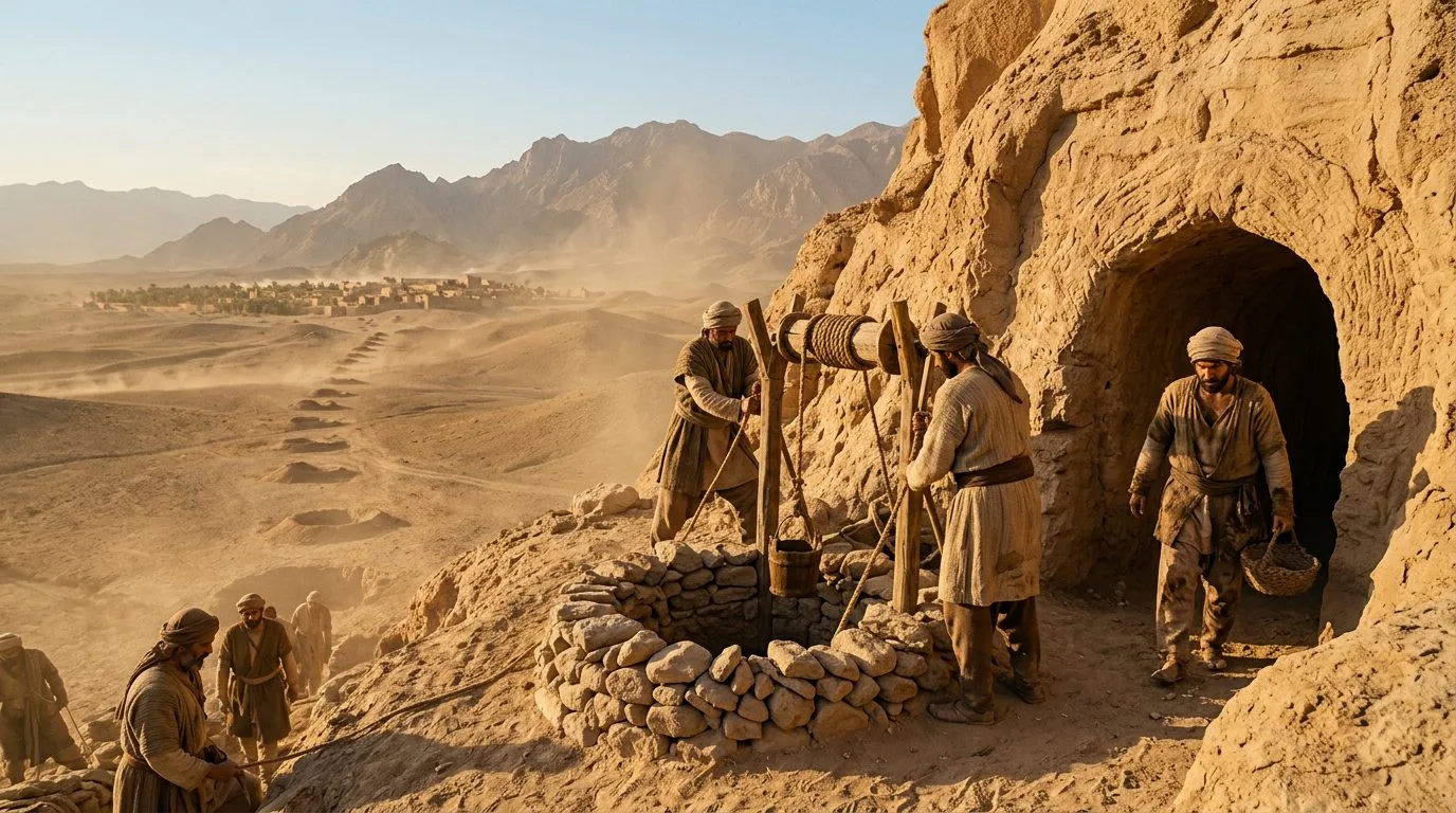 Persian Qanats: Underground Rivers Through the Desert - Historical illustration