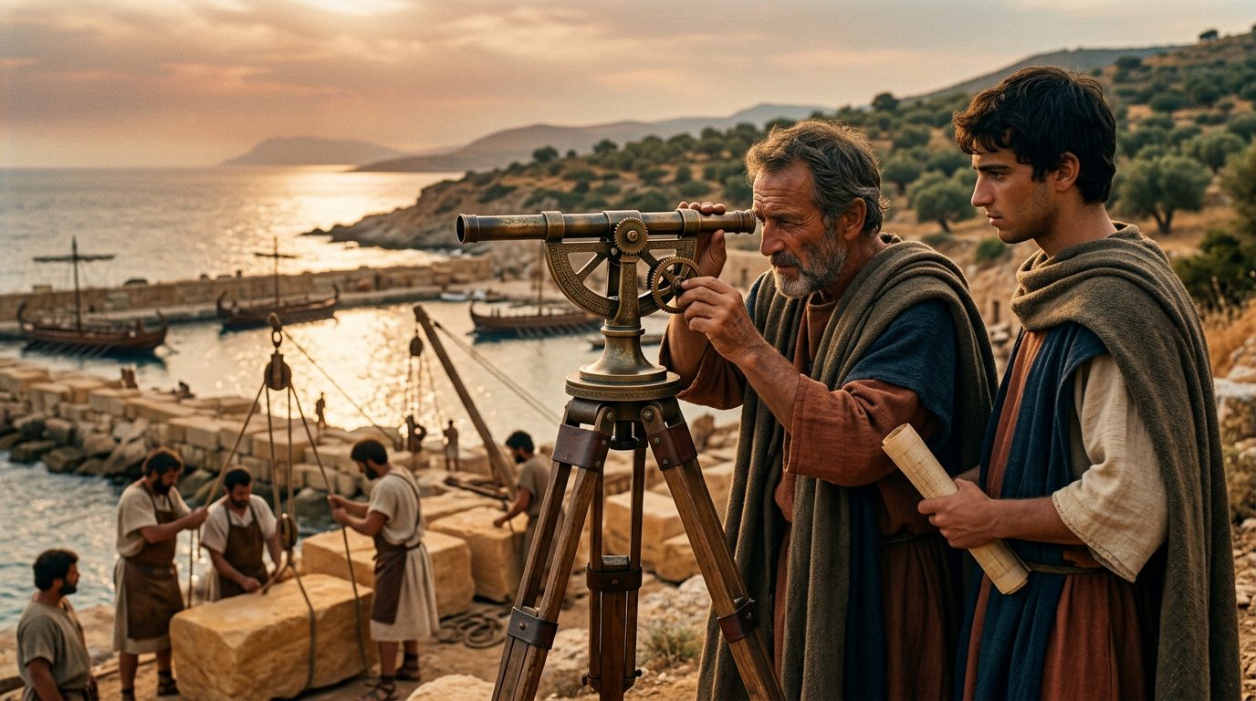 Greek Dioptra: The Ancient Surveying Computer - Historical illustration
