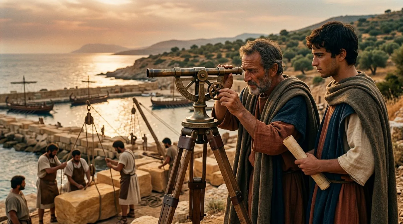 Greek Dioptra: The Ancient Surveying Computer - Historical illustration