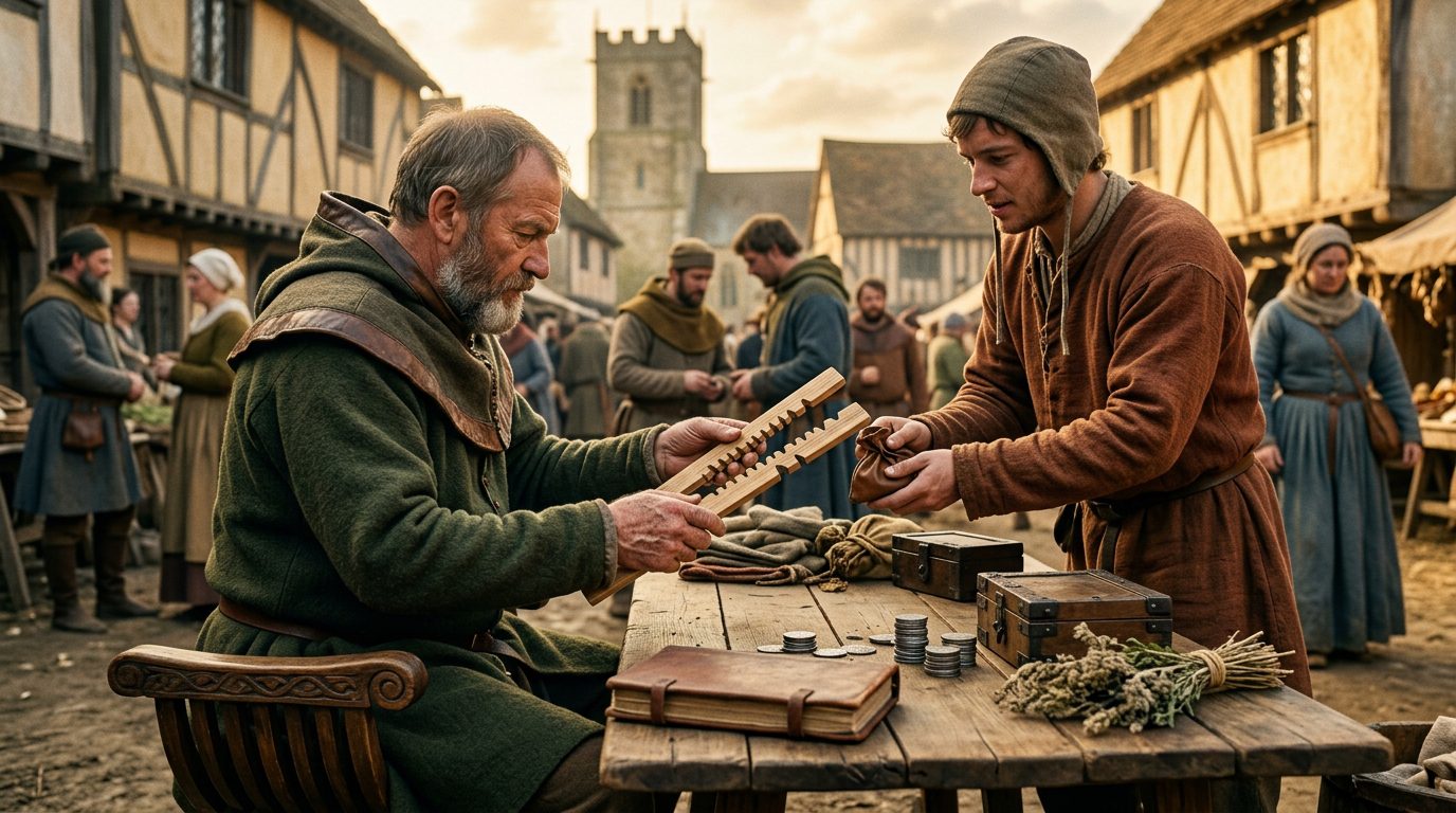 English Tally Sticks Served as Wooden Credit Cards for Seven Centuries - Historical illustration
