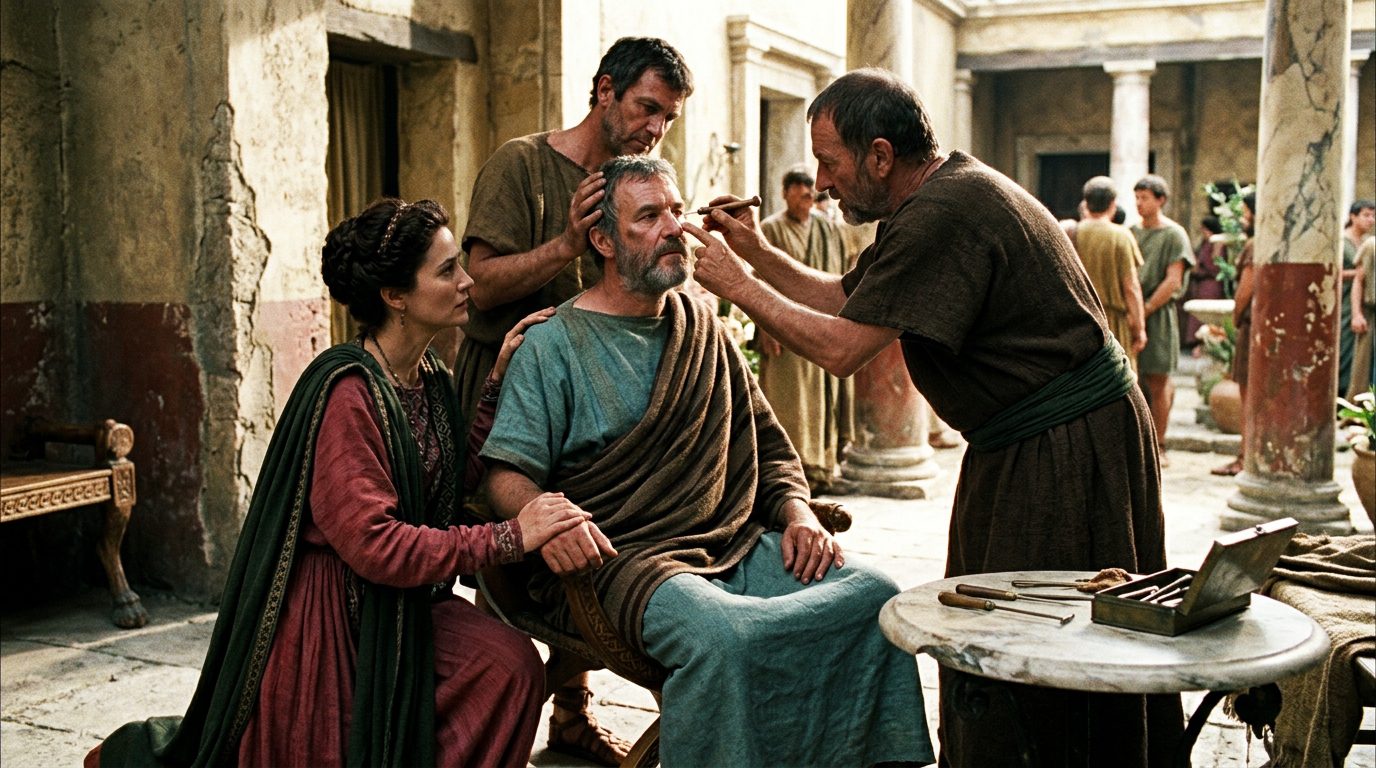 Cataract Surgery Before the Common Era - Historical illustration