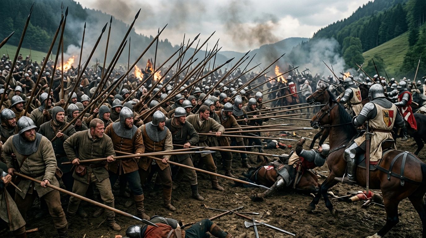 Swiss Pike Squares: The Hedgehog Formation That Defeated Noble Cavalry - Historical illustration