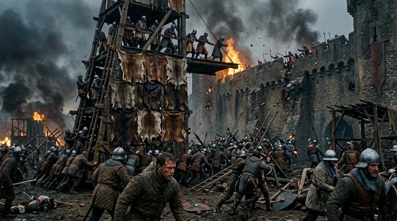 Siege Tower: The Mobile Fortress That Brought Armies to the Walls - 1917, Saving Private Ryan style cinematic historical s…
