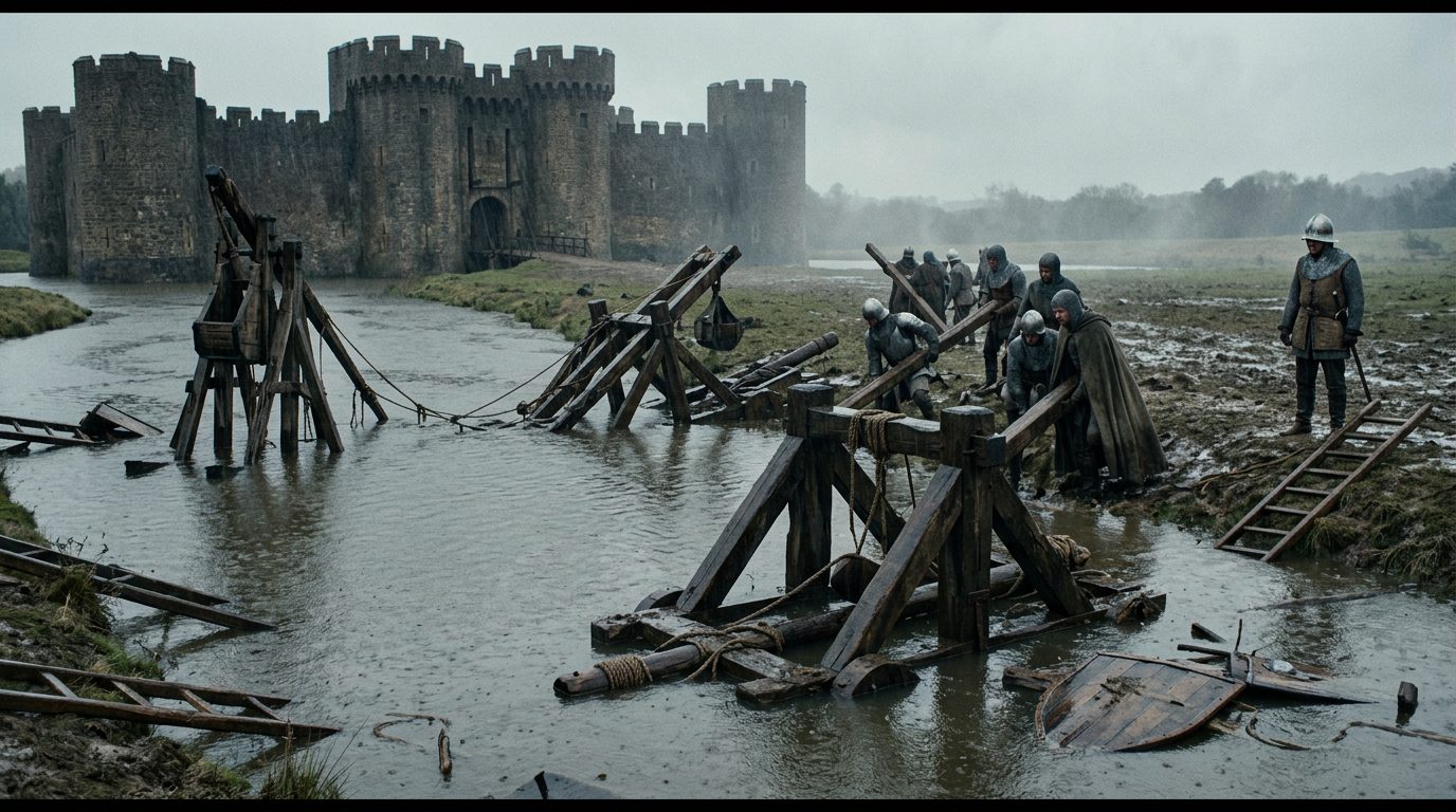 Water-Filled Moats Drowned Siege Technology - Historical illustration