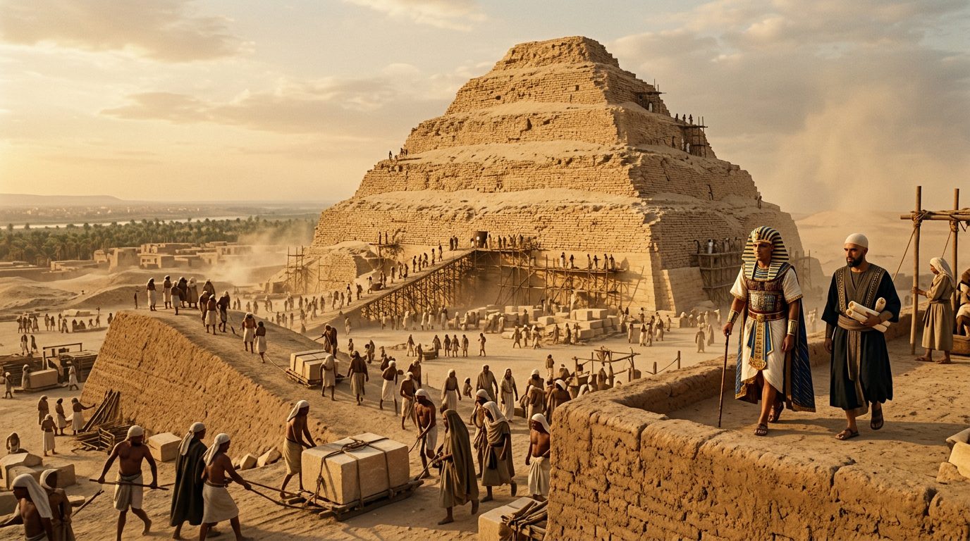 Djoser Built the First Pyramid a Century Before Khufu’s Famous Monument - Historical illustration