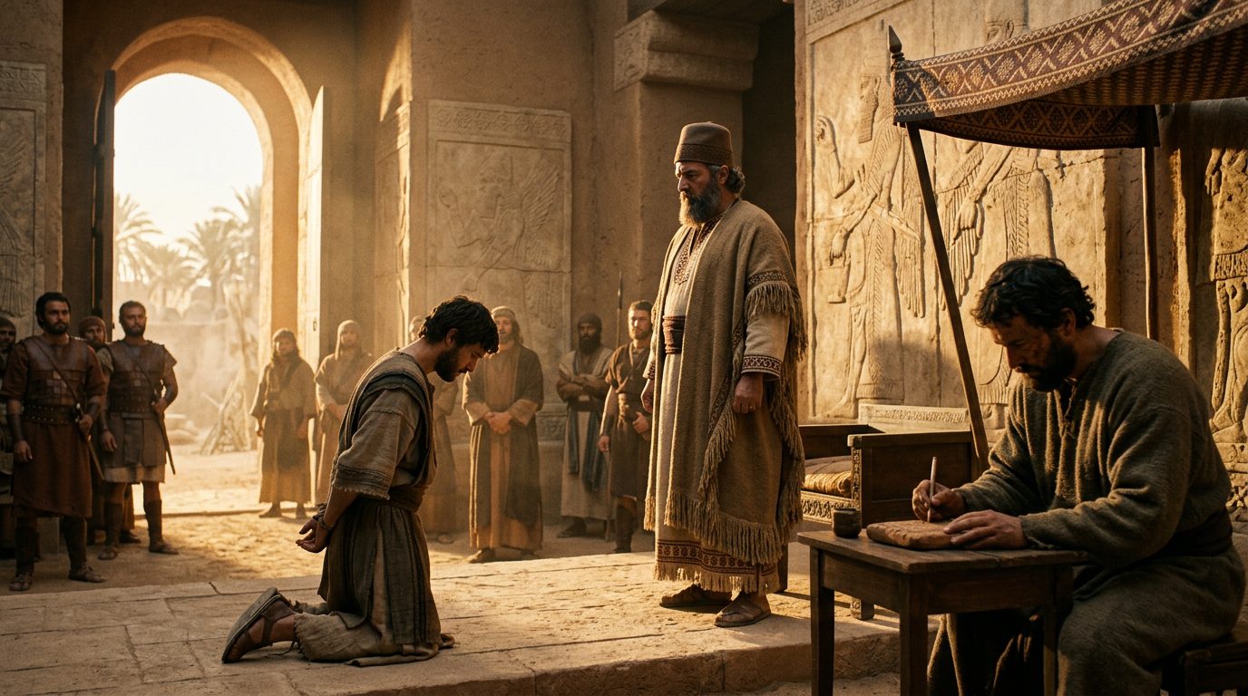 Liars Lost Their Tongues in Assyrian Courts - Historical illustration