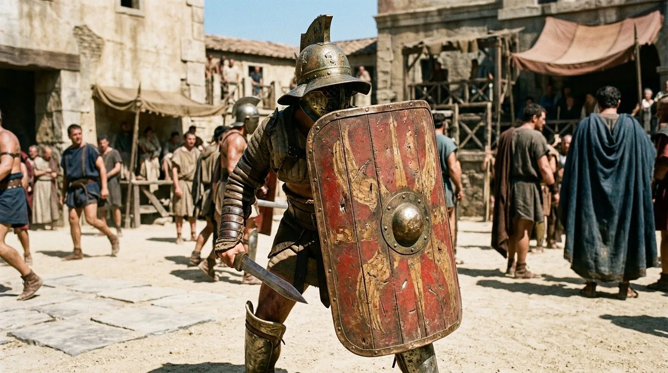 Murmillo’s Curved Scutum: The Gaul’s Wall of Defense - Historical illustration