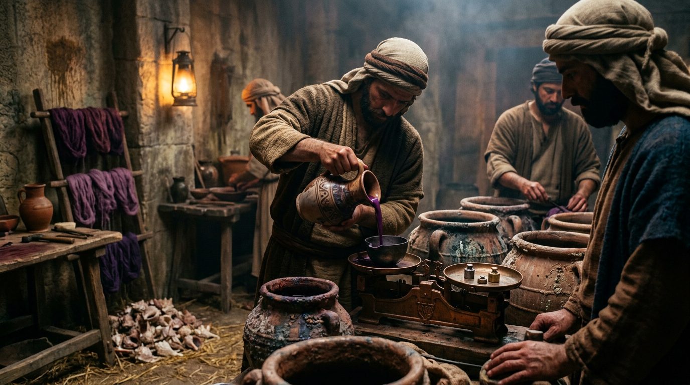 Tyrian Purple Dye Worth More Than Gold Per Ounce - Historical illustration