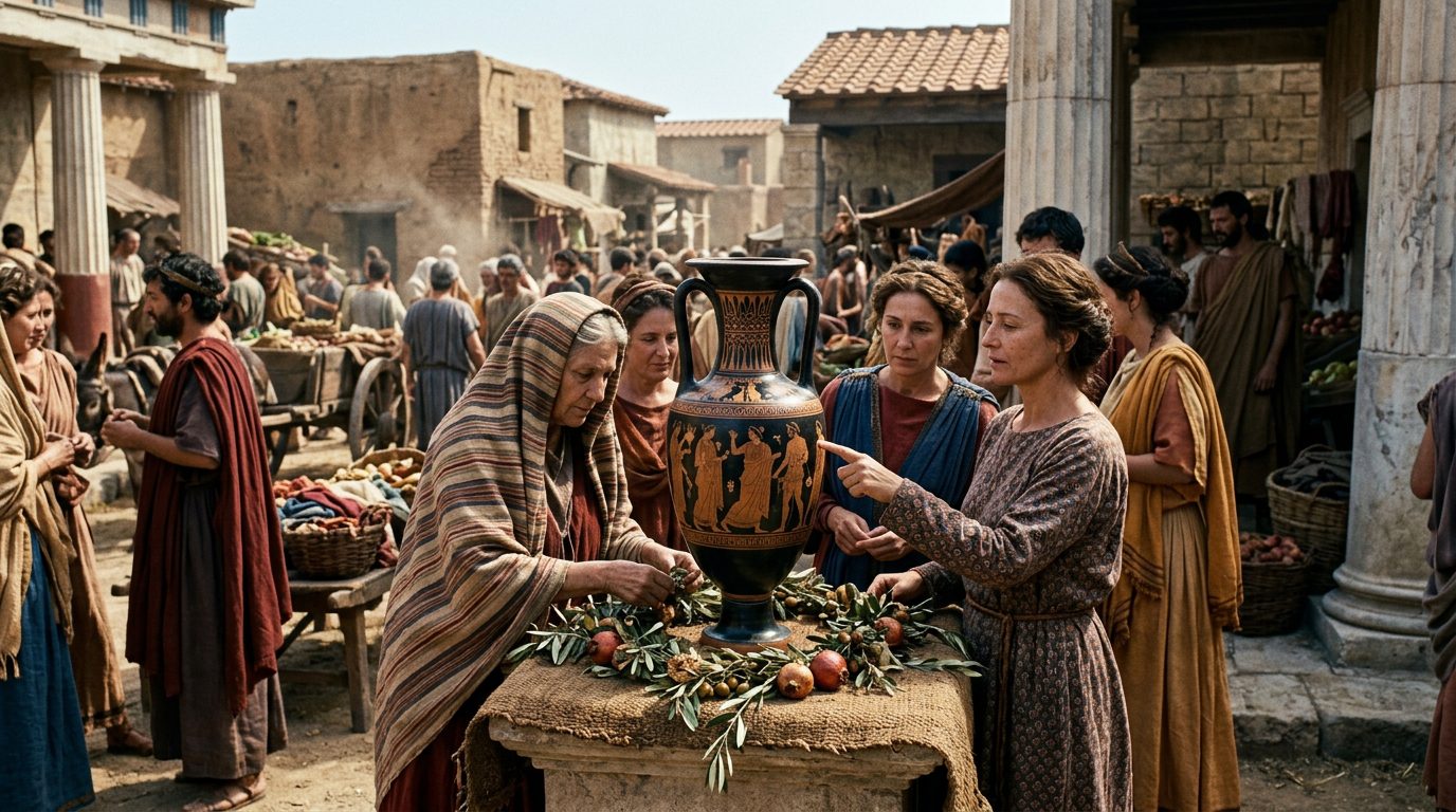 A Wedding Vase Preserved Ancient Matrimonial Rituals - Historical illustration