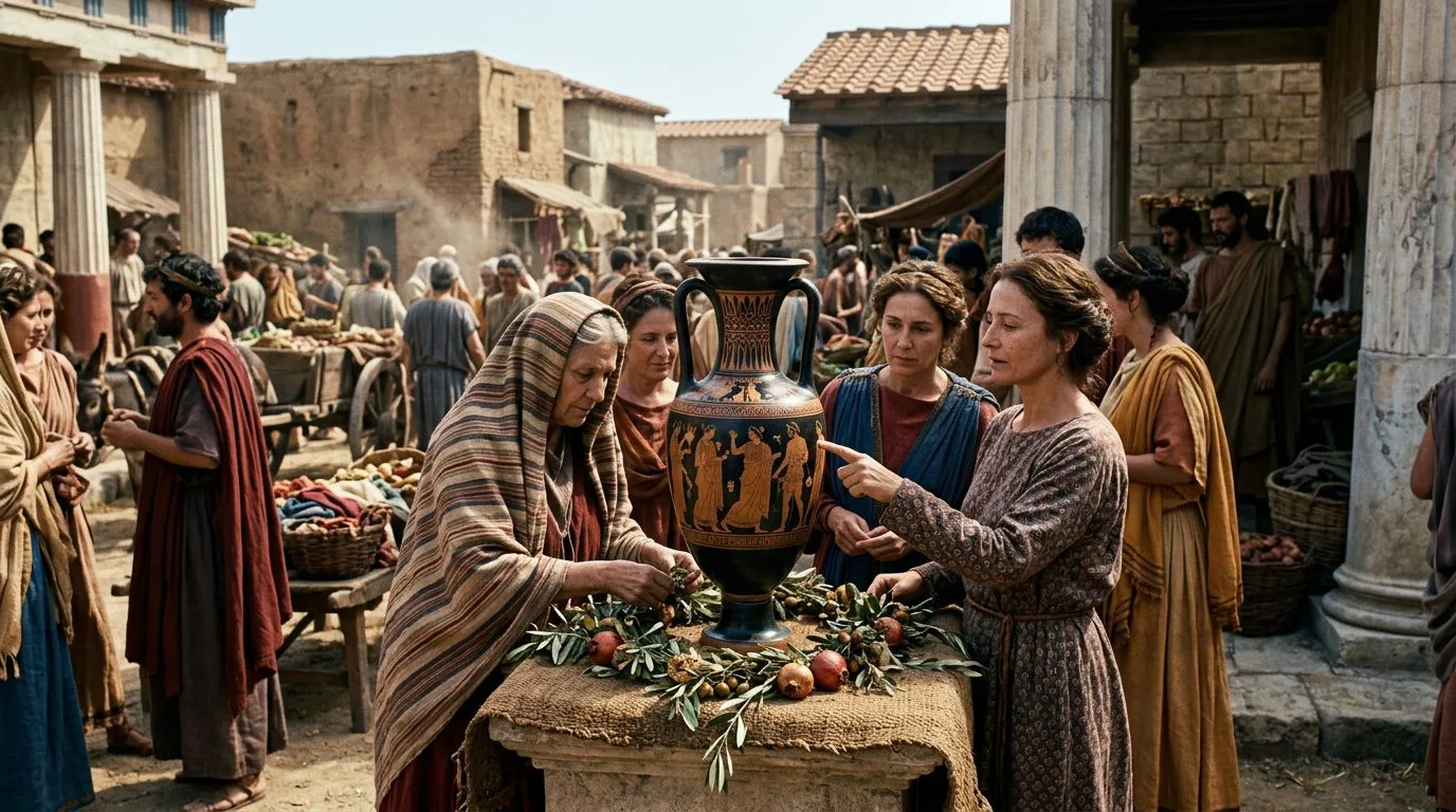 A Wedding Vase Preserved Ancient Matrimonial Rituals - Historical illustration