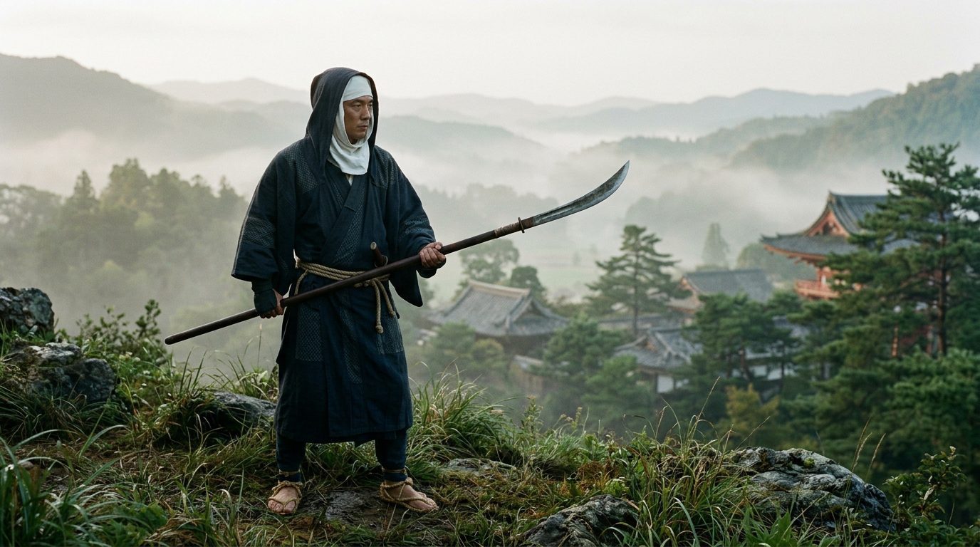 Naginata: The Monk’s Deadly Polearm - Historical illustration