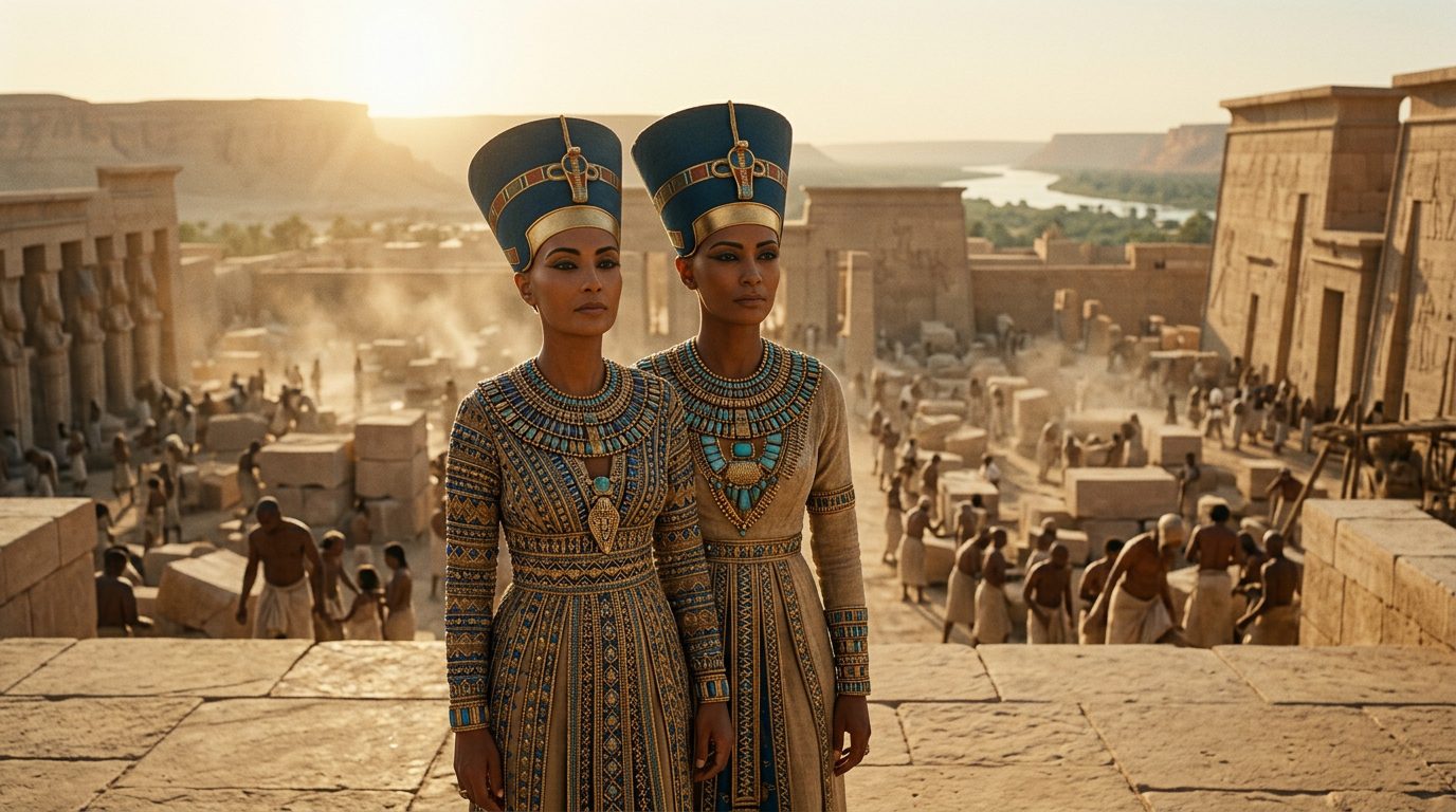 Nefertiti - The Queen Whose Face Launched a Thousand Theories - Historical illustration