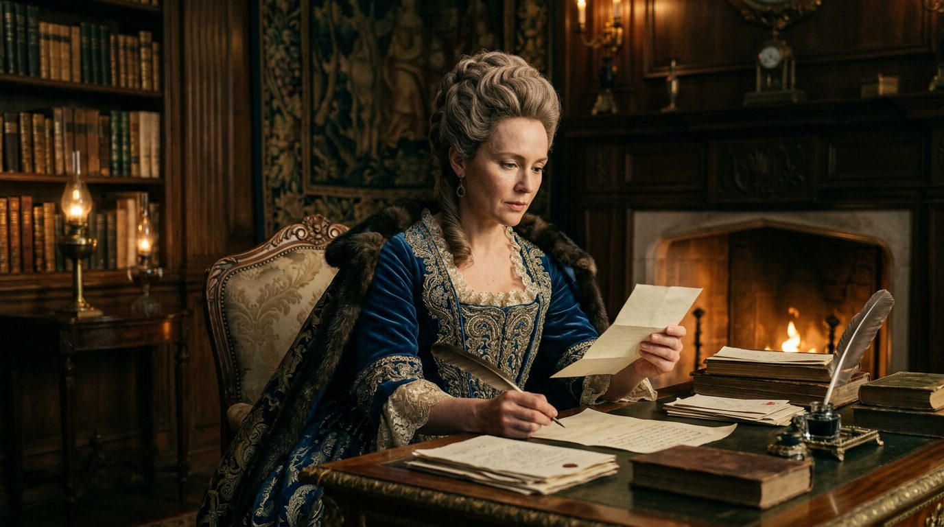 Catherine the Great Corresponded With Voltaire for 15 Years - Historical illustration