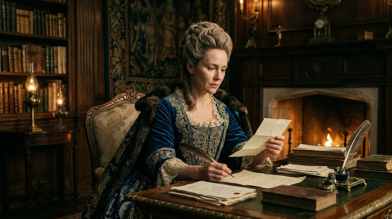 Catherine the Great Corresponded With Voltaire for 15 Years - Historical illustration