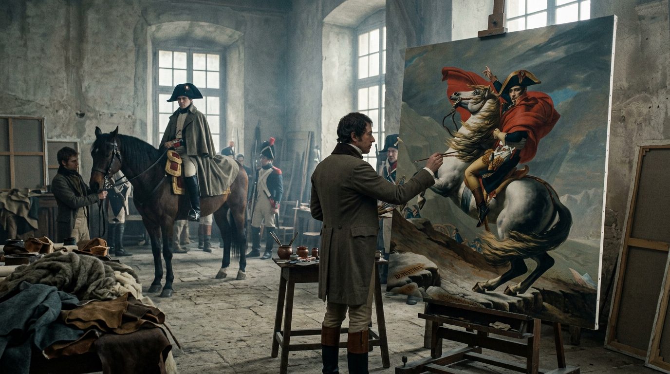 David’s ‘Napoleon Crossing the Alps’ Sold an Emperor to a Skeptical Europe - Historical illustration