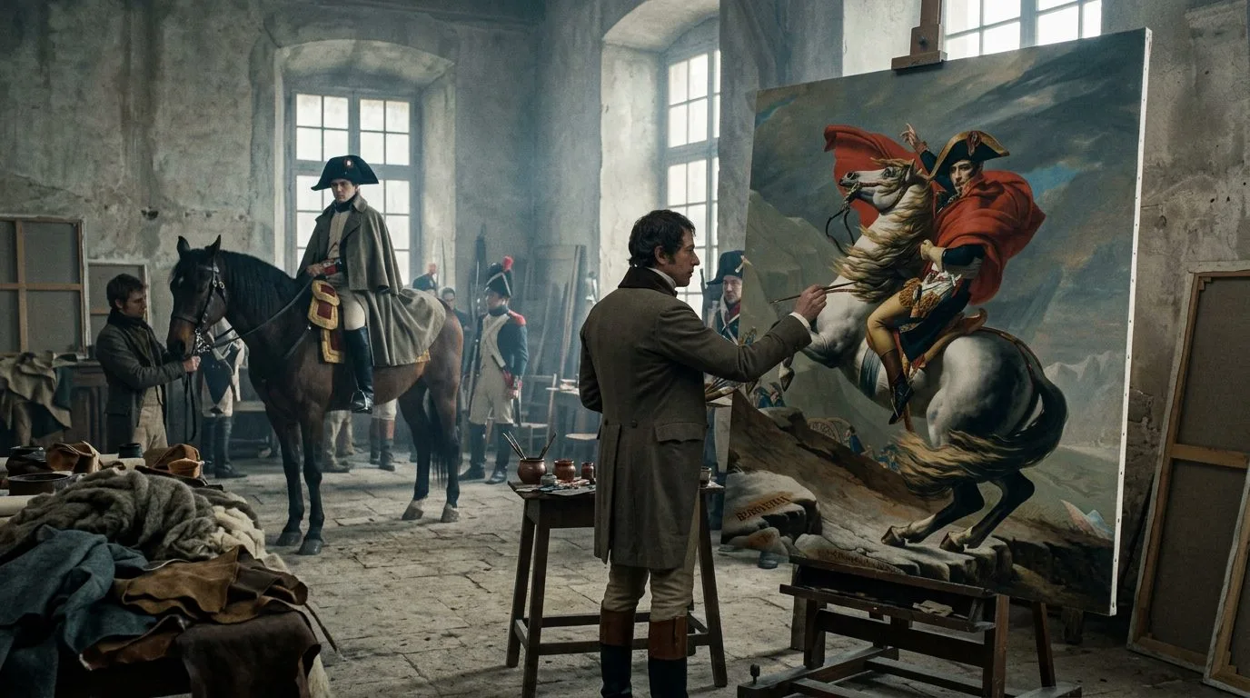 David’s ‘Napoleon Crossing the Alps’ Sold an Emperor to a Skeptical Europe - Historical illustration