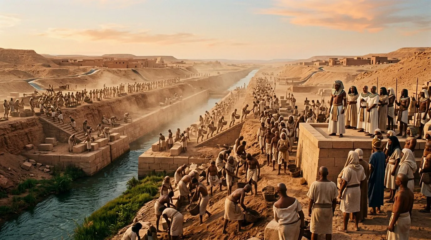 Amenemhat III Transformed Egypt’s Economy Through Massive Irrigation Projects - Historical illustration