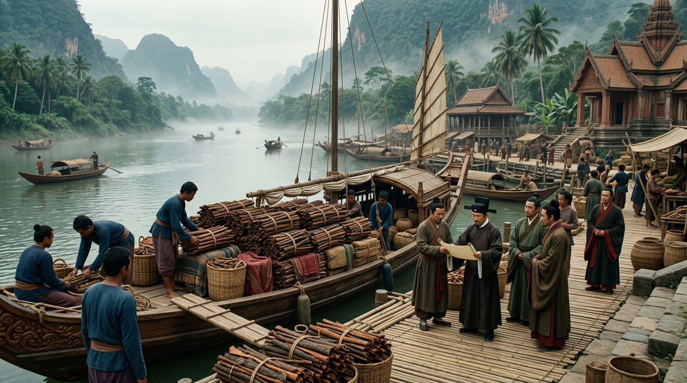 Khmer Cinnamon Routes Fed China’s Imperial Court for Centuries - Historical illustration