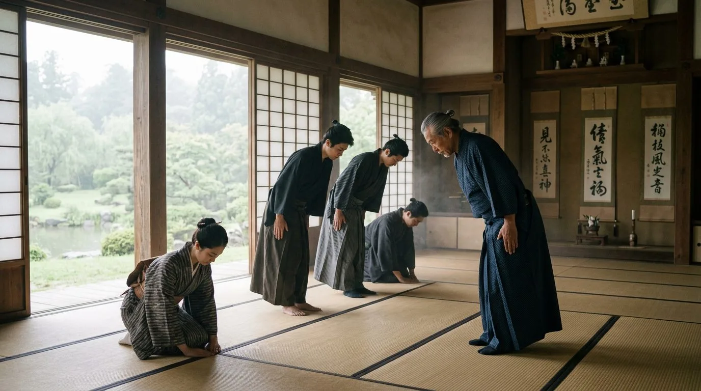 Rei (Respect) - The 48 Different Ways to Bow - Historical illustration