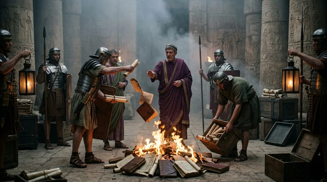 Diocletian Ordered Alchemical Books Burned to Protect Rome’s Gold - Historical illustration