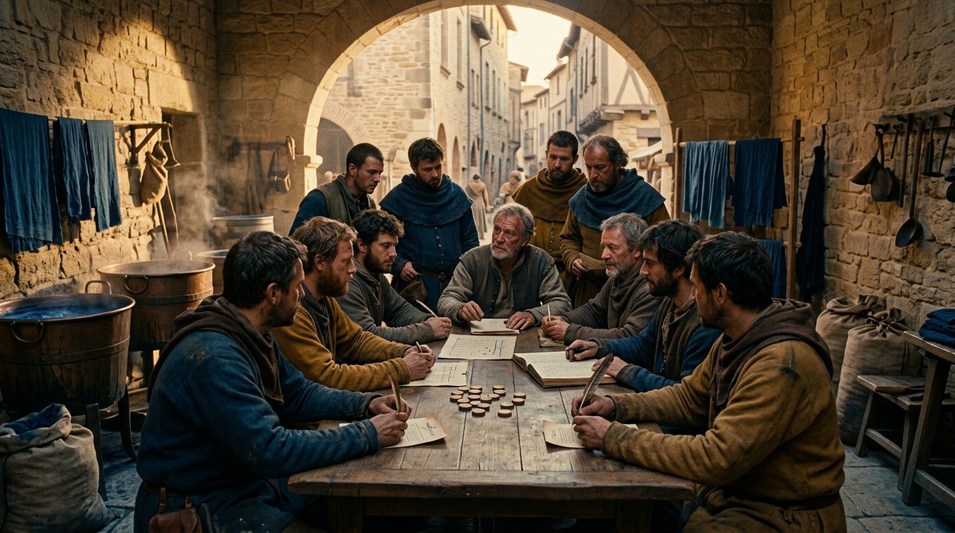 Medieval Guild Partnerships Pioneered Joint-Stock Investment Structures - Historical illustration