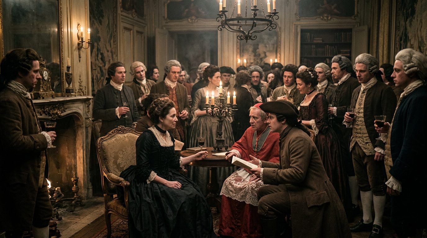 Madame de Tencin’s Salon: Where Cardinals Met Radicals - Historical illustration
