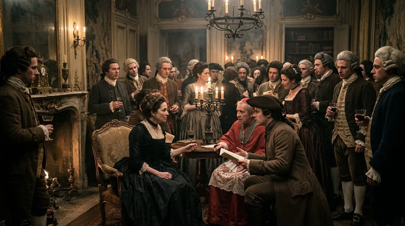 Madame de Tencin’s Salon: Where Cardinals Met Radicals - Historical illustration
