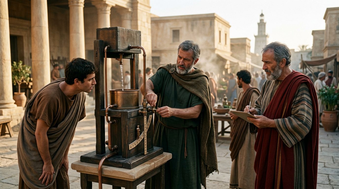 Ctesibius Invented the Water Clock That Ran for Centuries - Historical illustration