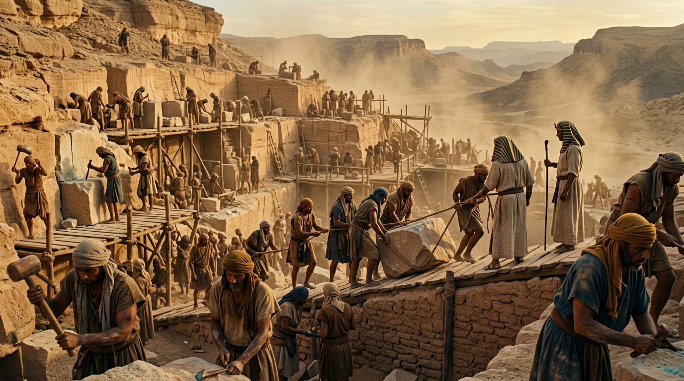 Death by Labor: Egyptian Quarries and Desert Mines - Historical illustration