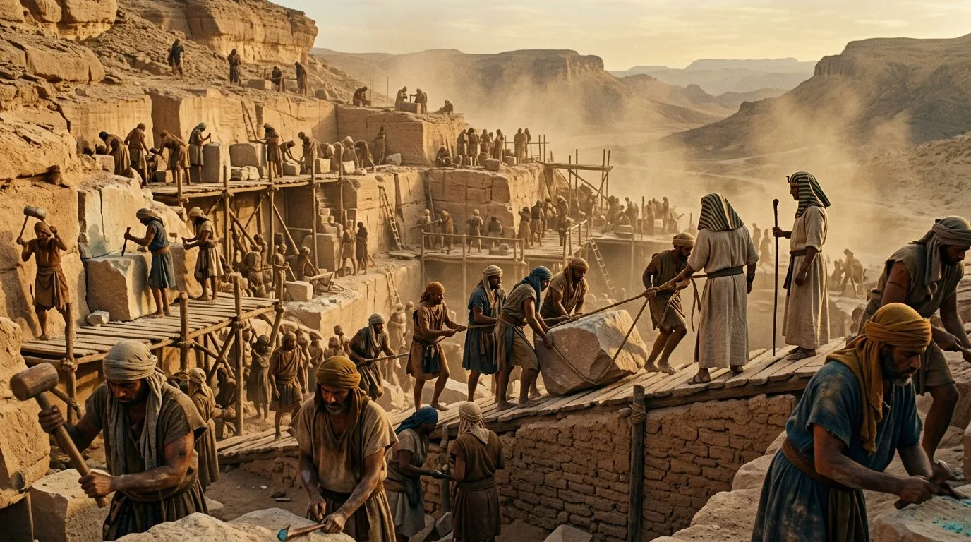 Death by Labor: Egyptian Quarries and Desert Mines - Historical illustration
