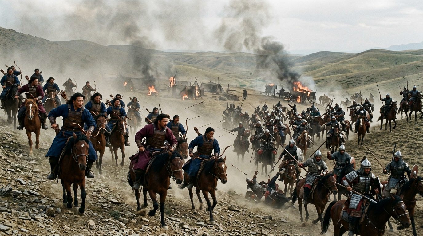 Mongol Feigned Retreat Tactic Annihilated Overconfident Armies - Historical illustration