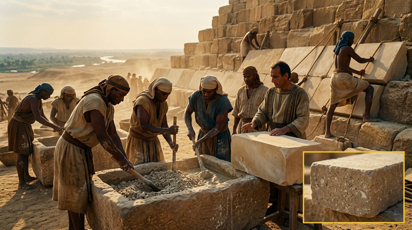 Ancient Egyptian Concrete Outlasted Modern Formulas - Historical illustration
