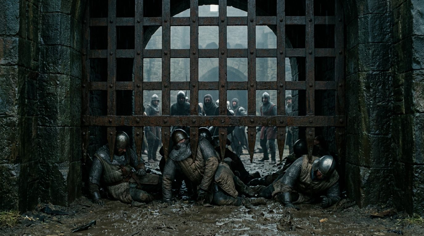 Portcullis Gates Crushed Attackers Like Iron Jaws - Historical illustration
