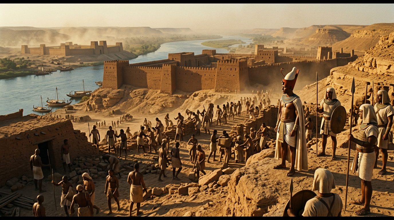 Senusret III Built Eight Fortresses to Permanently Secure Egypt’s Southern Border - Historical illustration