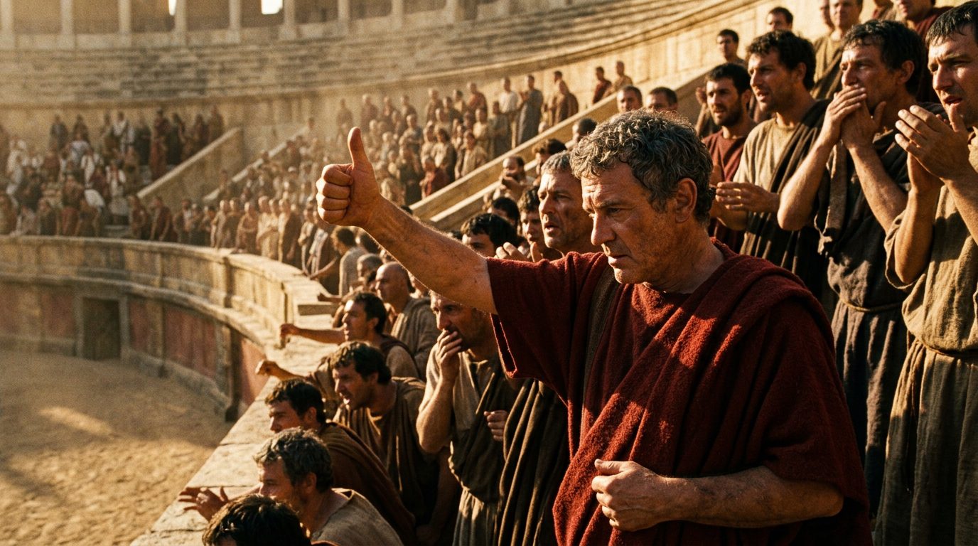 Thumbs Up Actually Signaled Death, Not Mercy - Historical illustration