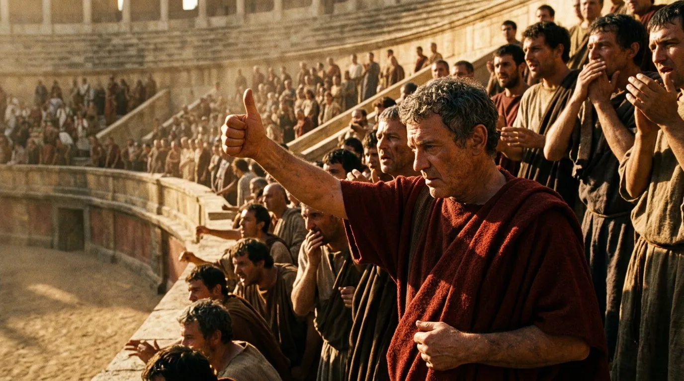 Thumbs Up Actually Signaled Death, Not Mercy - Historical illustration