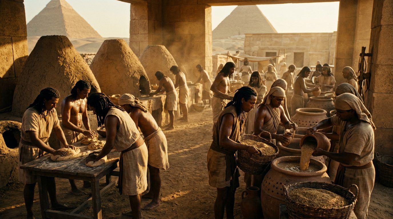 Beer Brewing Operations Served as Currency and Calories - Historical illustration